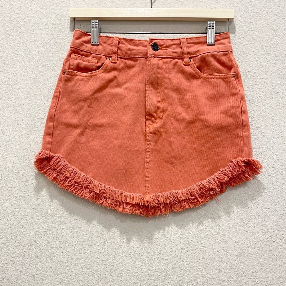 Pre-loved! PACSUN Orange Denim Mini Skirt!